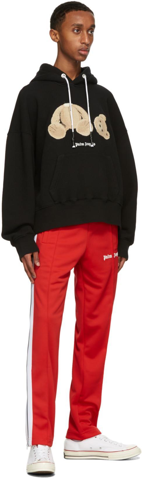PALM ANGELS Side Stripe Track Pants In Red
