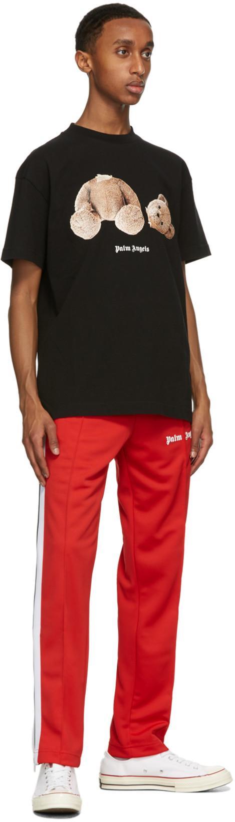 PALM ANGELS Side Stripe Track Pants In Red