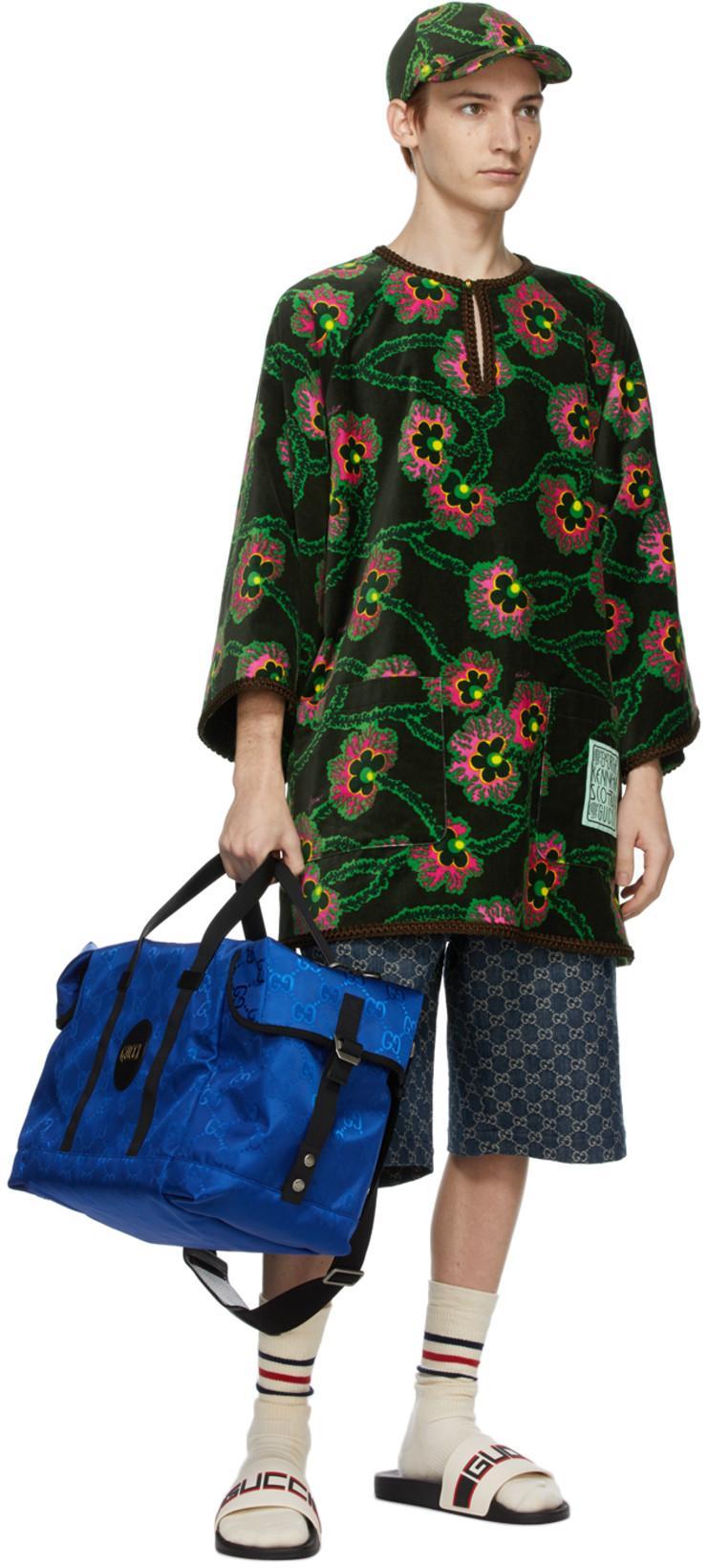 GUCCI Off-white Pursuit Sport Slides In Ecru Poppy Nero