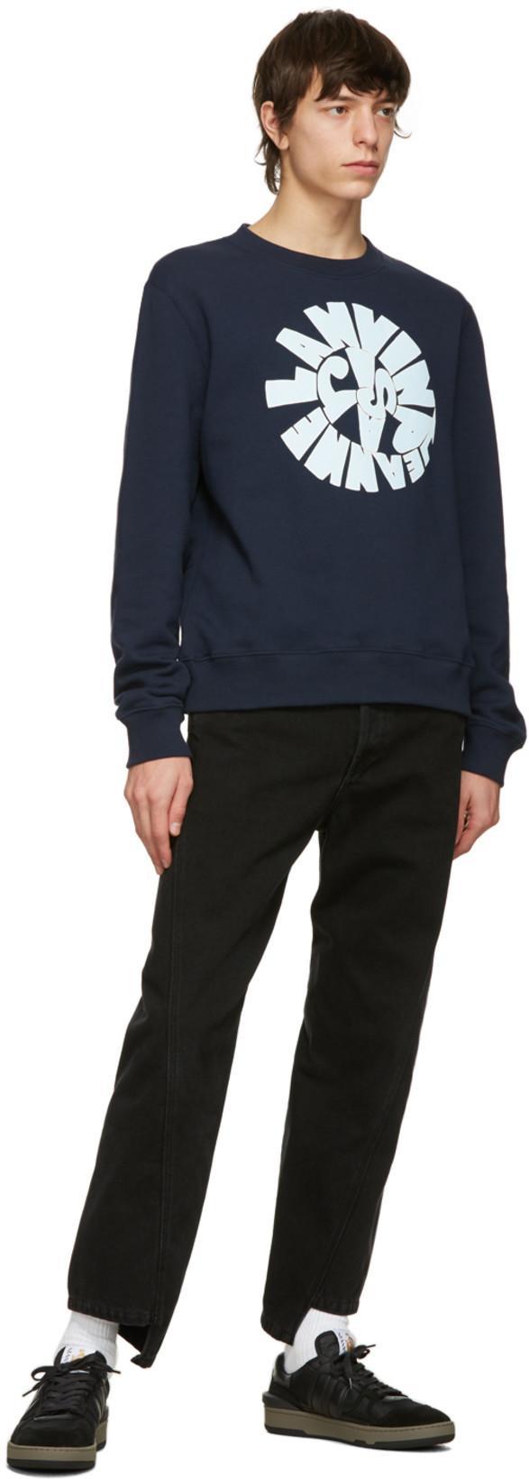 LANVIN Black Leather Clay Low Sneakers