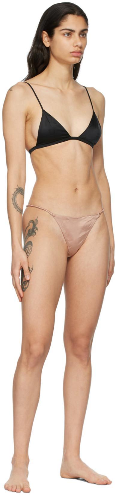 FLEUR DU MAL Black Luxe Silk Triangle Bra