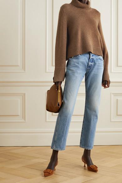 MANOLO BLAHNIK Maysale 50 Buckled Suede Mules In Brown