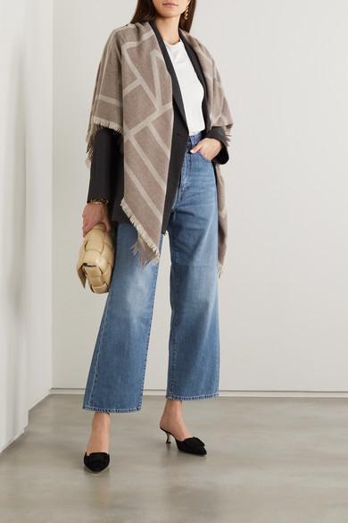 MANOLO BLAHNIK 50mm Maysale Velvet Mules In Grey