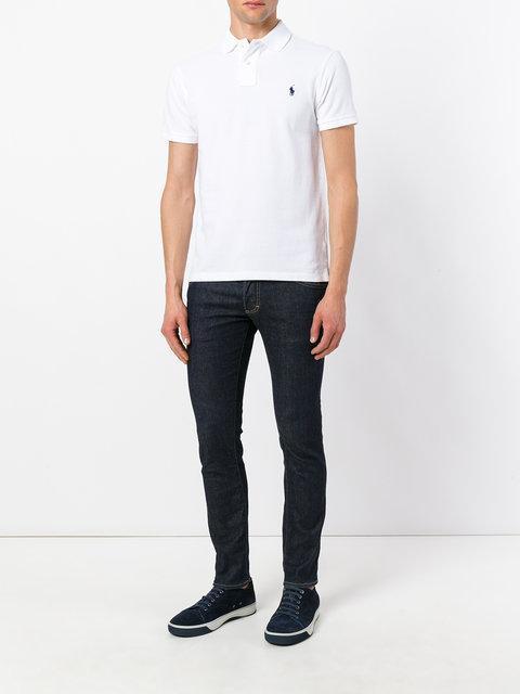 POLO RALPH LAUREN Ralph Lauren Custom Slim Fit Stretch Mesh Polo Shirt In White