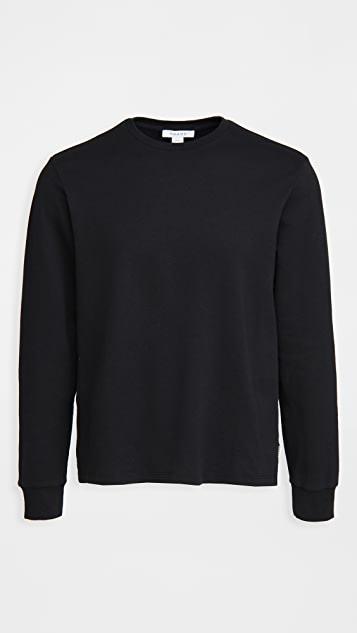 FRAME Classic Fit Long Sleeve Crewneck T-shirt In Noir