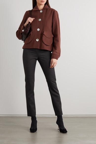 MANOLO BLAHNIK 50mm Maysale Velvet Mules In Grey