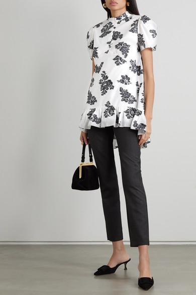 MANOLO BLAHNIK 50mm Maysale Velvet Mules In Grey