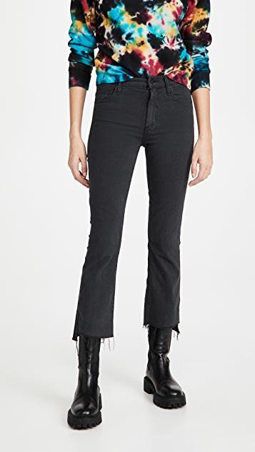 MOTHER The Insider Crop Distressed High-rise Flared Jeans In Not Guilty