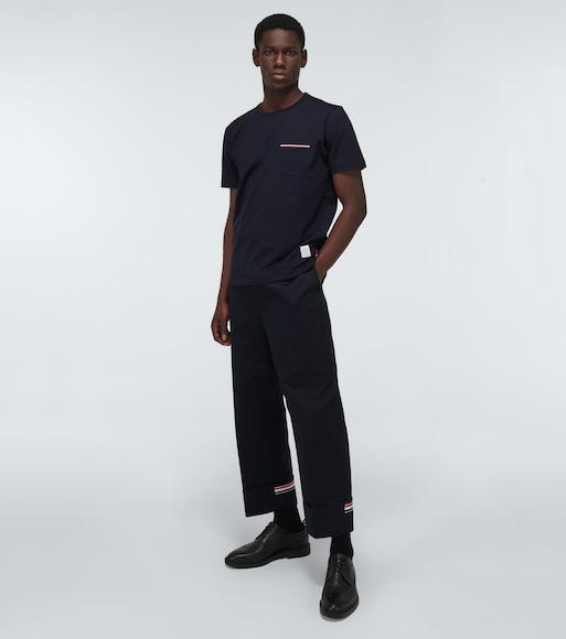 THOM BROWNE Oversized Short Sleeves T-shirt In Black