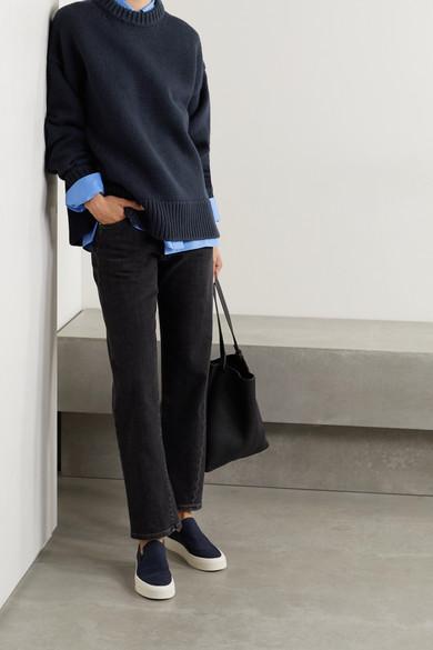 THE ROW Essentials Ophelia Wool And Cashmere-blend Sweater In Blue