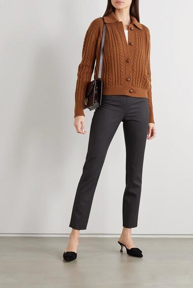 MANOLO BLAHNIK 50mm Maysale Velvet Mules In Grey