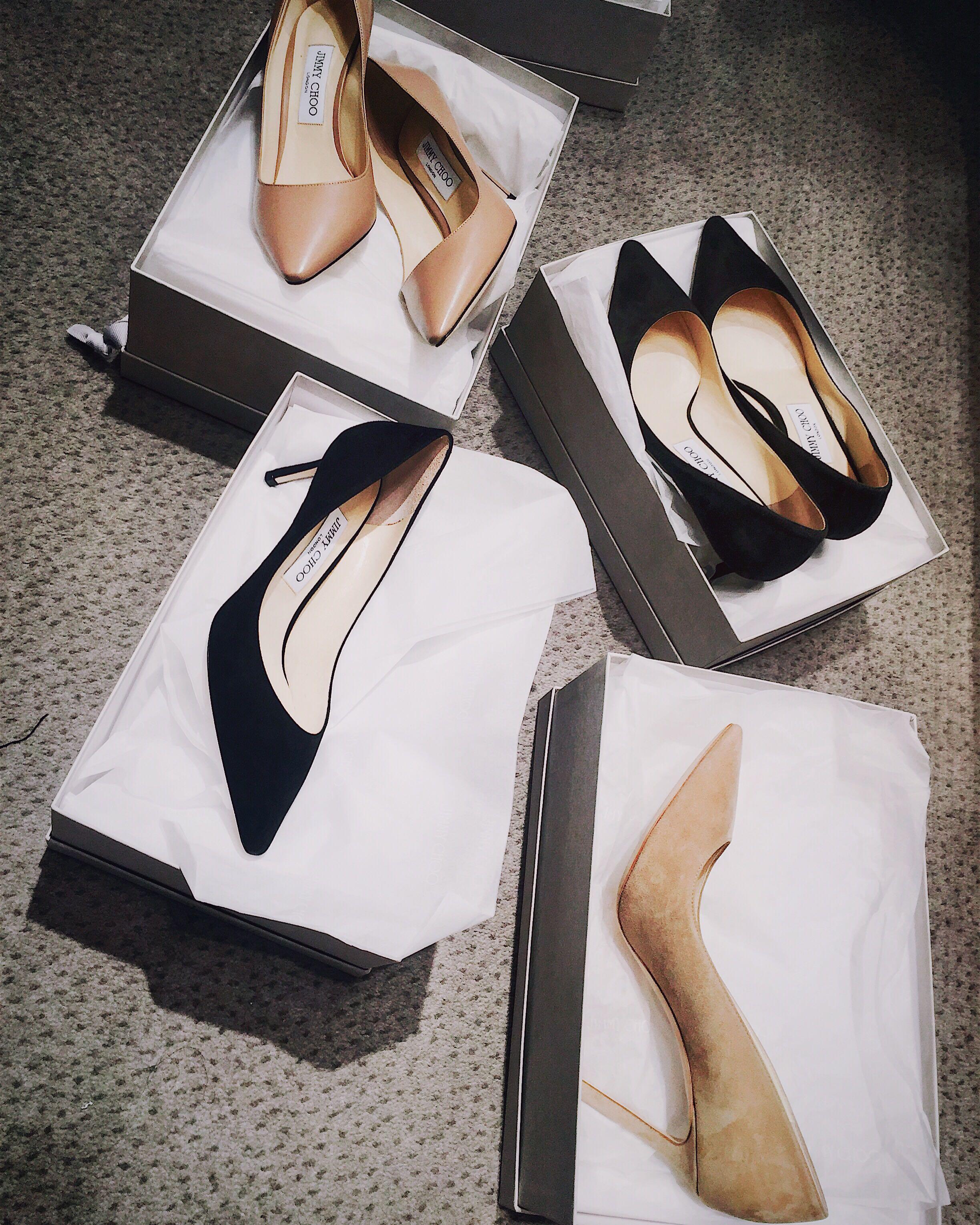 JIMMY CHOO Pointed Toe Stiletto Heel Pumps In Black