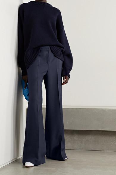 THE ROW Essentials Ophelia Wool And Cashmere-blend Sweater In Blue