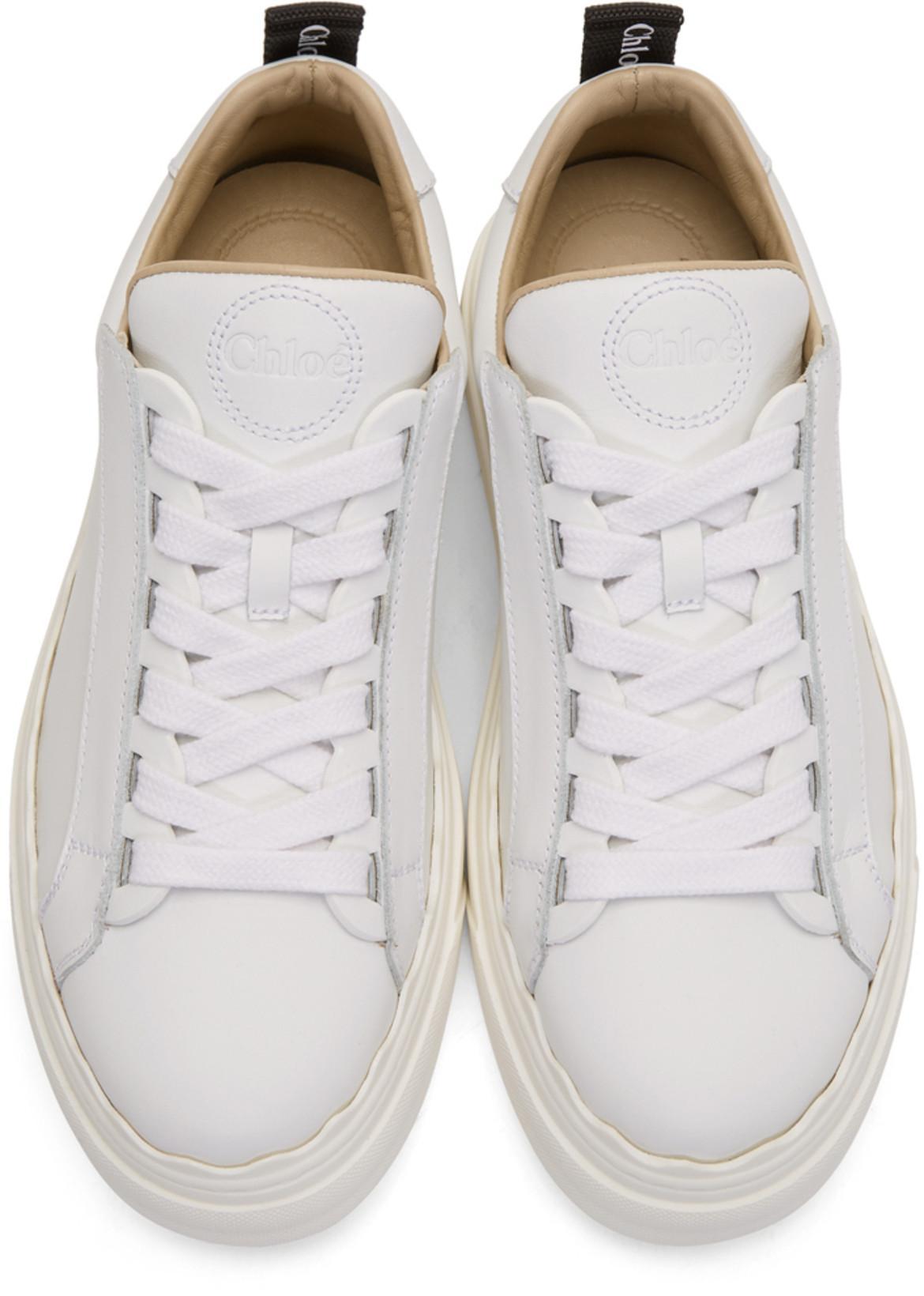 CHLOÉ Chloe White Leather Lauren Low-top Sneakers