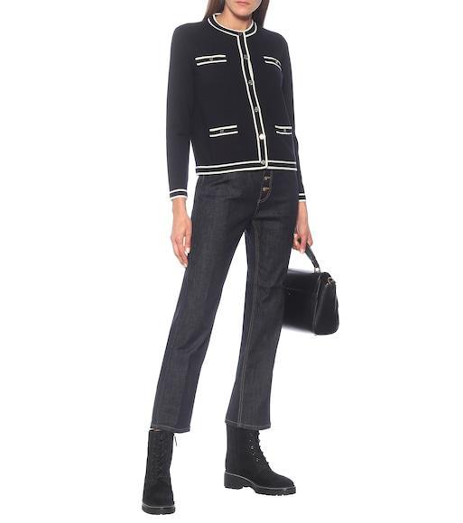 TORY BURCH Black Merino Wool Cardigan