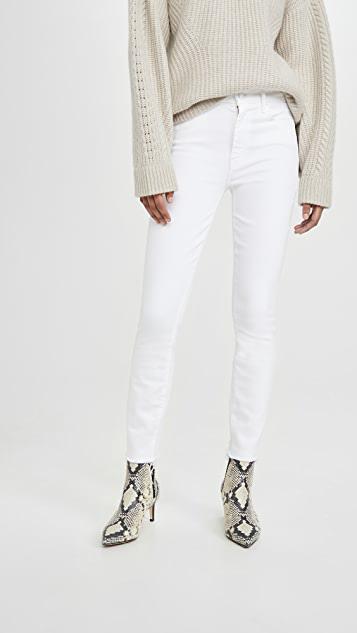 MOTHER The Lil Patch Pocket Undercover Sneak Wide Leg Jeans In White