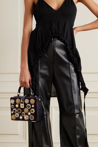 MANOLO BLAHNIK 50mm Maysale Velvet Mules In Grey