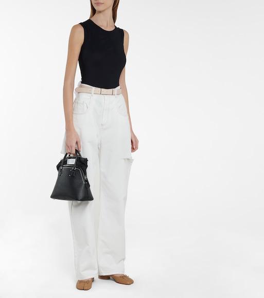 MAISON MARGIELA 30mm Tabi Leather Slingback Ballerinas In Beige