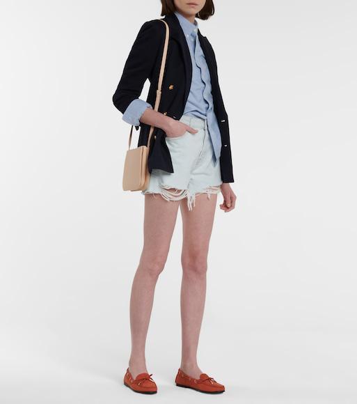 POLO RALPH LAUREN Long Sleeve Linen Shirt Harbor Island Blue For Women