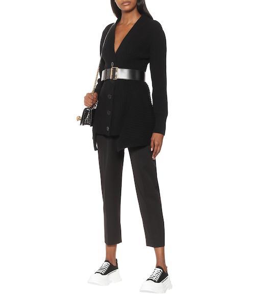 ALEXANDER MCQUEEN Smooth Sneakers With 45mm Thread In Black