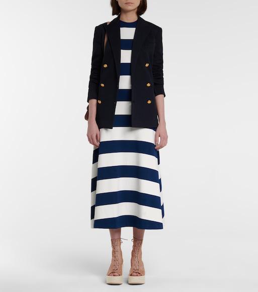 POLO RALPH LAUREN Double-breasted Wool-blend Blazer In Blue