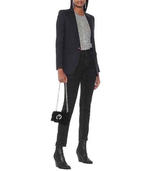 SAINT LAURENT Loulou Chain Tassel Earrings In Silver