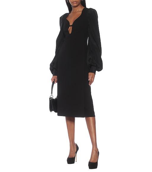 VICTORIA BECKHAM Dolman Viscose Blend Midi Dress In Black