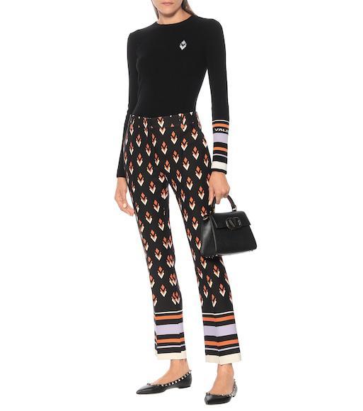 VALENTINO GARAVANI Rockstud Patent Leather Ballet Flats In Animal Print