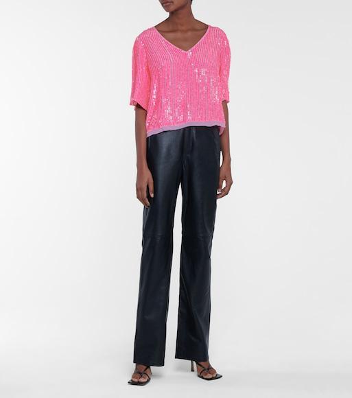 AMINA MUADDI Womens Wine Lupita 70 Flared-heel Patent-leather Heeled Mules