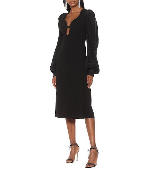 VICTORIA BECKHAM Dolman Viscose Blend Midi Dress In Black