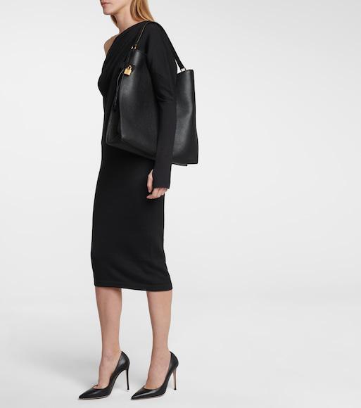 TOM FORD One-shoulder Cashmere And Silk-blend Midi Dress In Black
