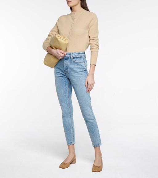 MAISON MARGIELA 30mm Tabi Leather Slingback Ballerinas In Beige