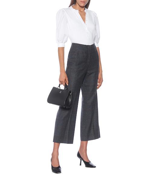 VERONICA BEARD Coralee Poplin And Ribbed Stretch Pima Cotton-jersey Top In White