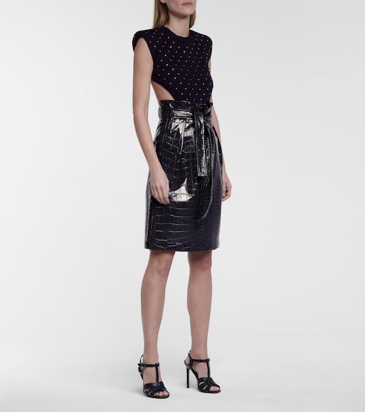 SAINT LAURENT Tribute Platform Sandals In Smooth Leather Shoes In Black