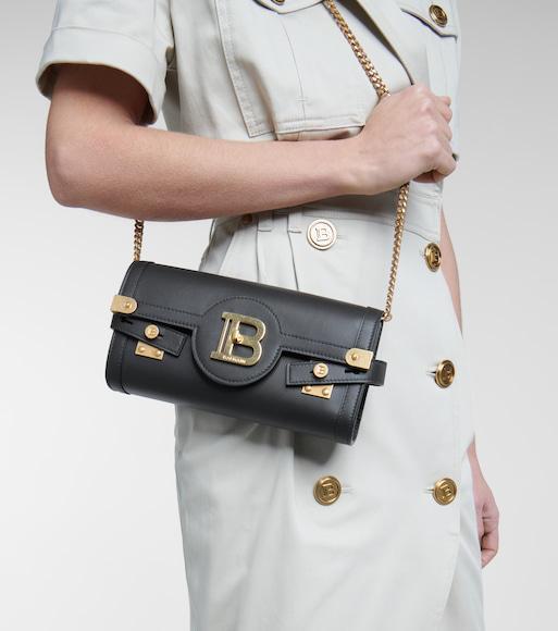 BALMAIN Pochette B-buzz 23 In Pelle Di Vitello In Black