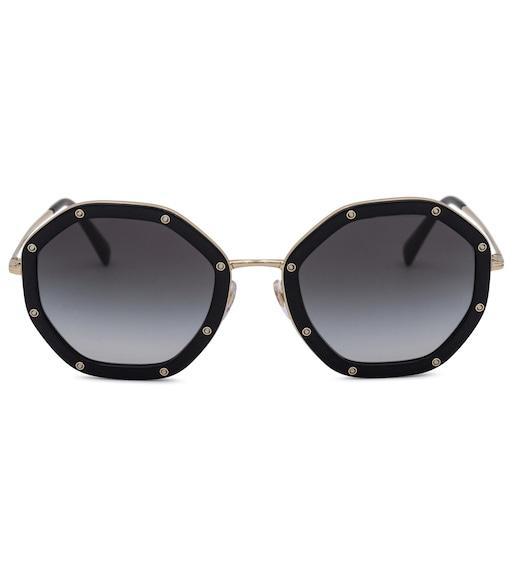 VALENTINO GARAVANI Roman Stud Leather Point-toe Flats In Black