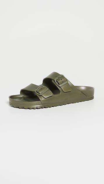 BIRKENSTOCK Mens Active Khaki Eva Arizona Double-strap Leather Sandals