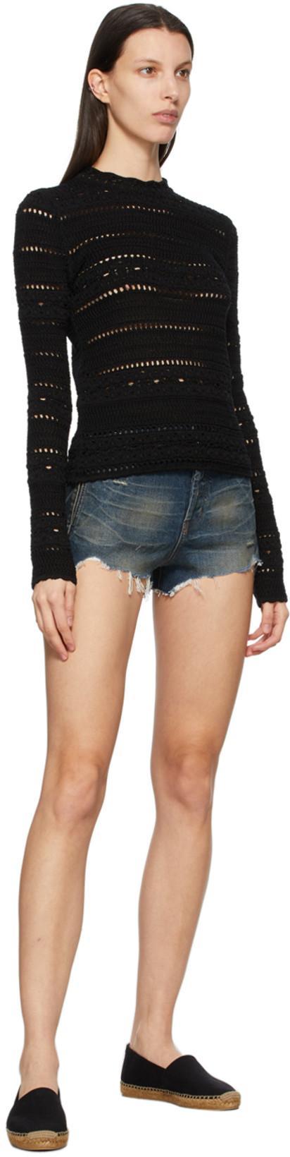 SAINT LAURENT Logo-embroidered Canvas Espadrilles In Black