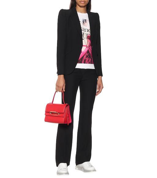 ALEXANDER MCQUEEN Tailored Wool Trousers Featuring Flared Hem In Black