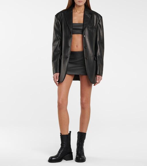 RICK OWENS Wax-coated Straight-leg Trousers In Black