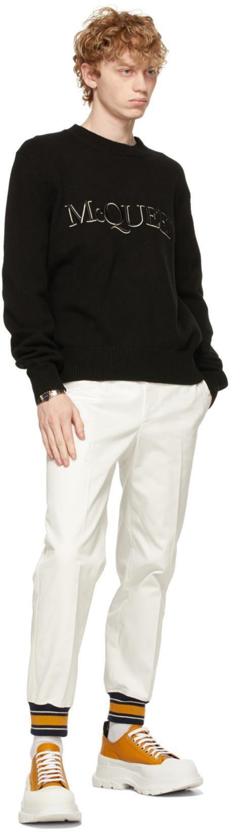 ALEXANDER MCQUEEN Wool Knit Sweater In Black