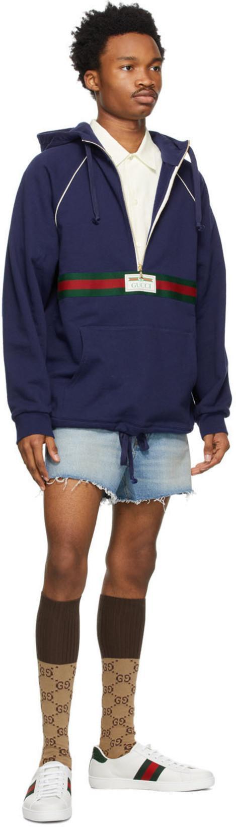 GUCCI Ace Leather Sneakers With Lateral Web Band In White