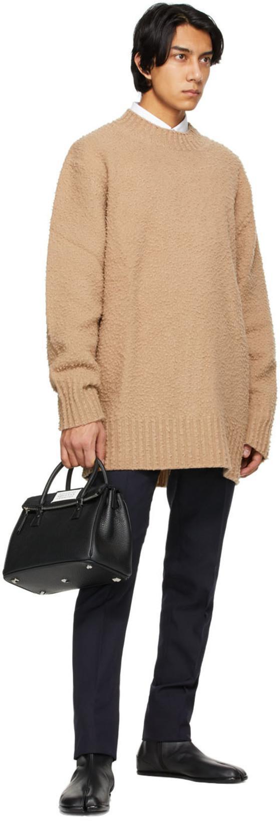 MAISON MARGIELA Black Tabi Leather Ankle Boots In Green