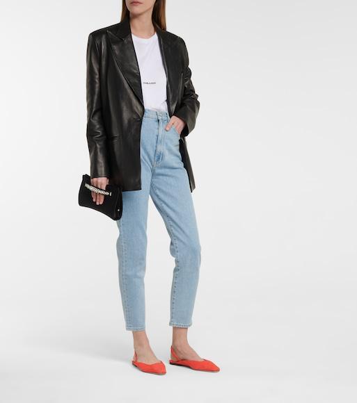 SAINT LAURENT Cotton T-shirt With Frontal Iconic Print In White