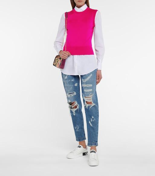 DOLCE & GABBANA Portofino Sneakers In White Leather