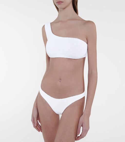 HUNZA G Crinkled-effect Mini Skirt In Bubble Gum Pink