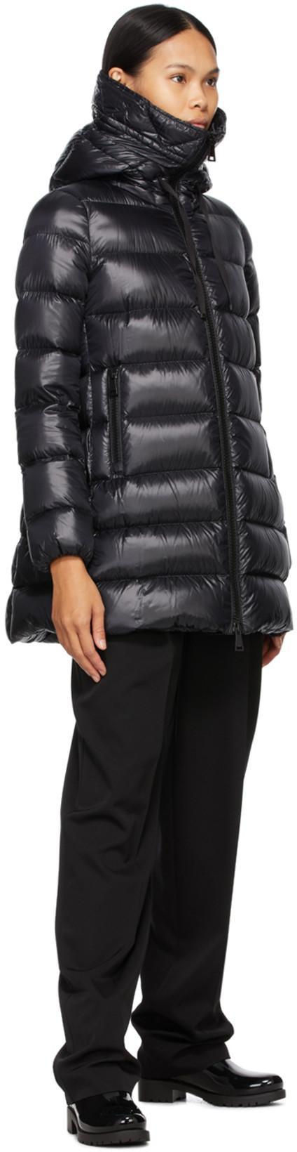 MONCLER Suyenne Hooded Mid-length Down Jacket In Black
