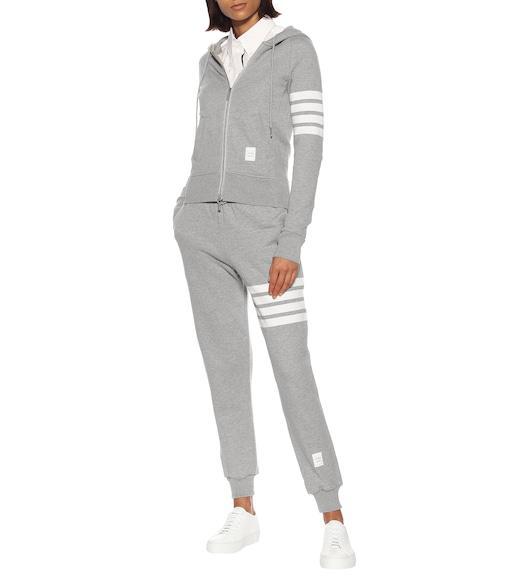 THOM BROWNE Light Grey Cotton 4bar Track Pants In Gray