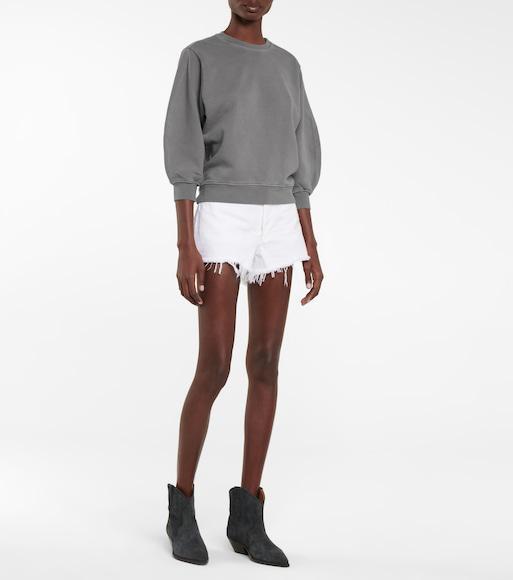 AGOLDE Parker Long Denim Short In Panna Cotta In White