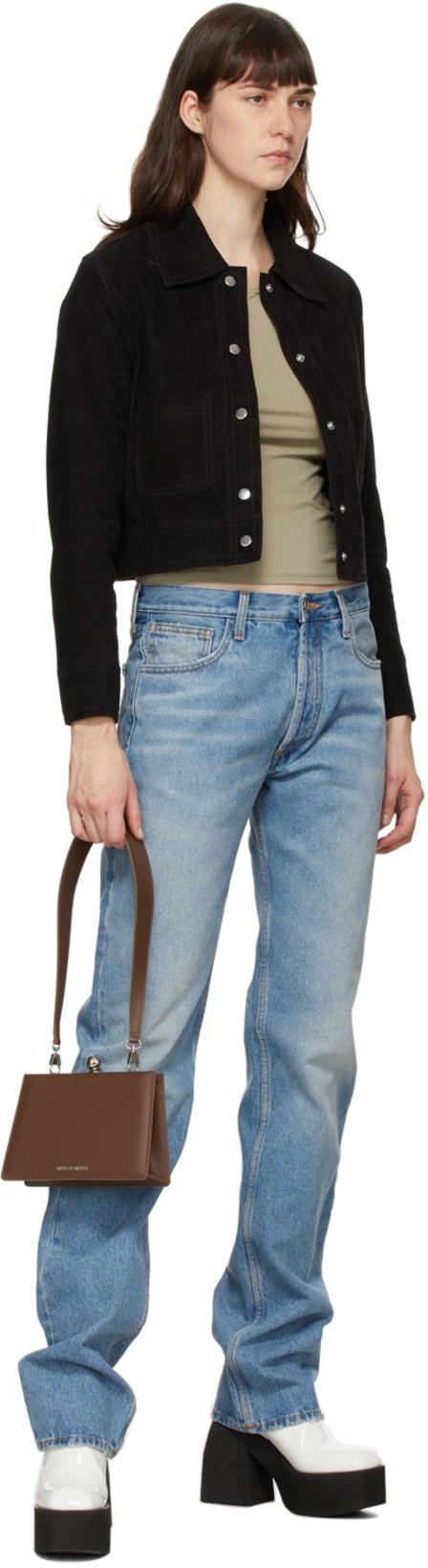 ATTICO Womens Blue Super Washed Faded Straight-leg High-rise Jeans 29 In Blu Super Washed (blue)